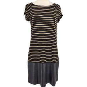 Baiely 44 Tee Dress with Faux Leather Trim